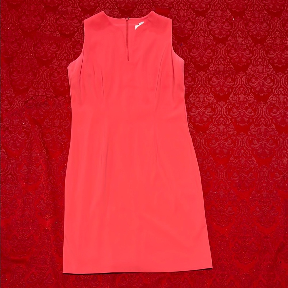 Amanda Smith Women’s Size 10 Coral Pink Sleeveless Sheath Dress Lined Career